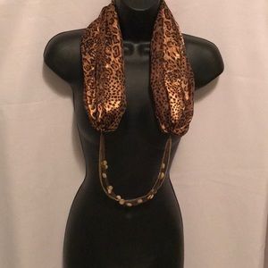 Animal Print Jeweled Scarf